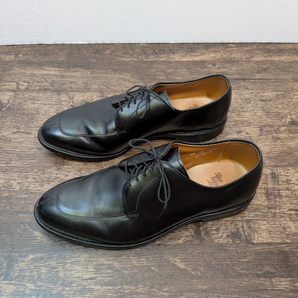 Allen Edmonds Delray Black Split Toe Oxfords Mens 10 3E Extra Wide USA Leather
